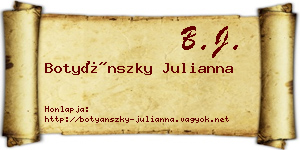 Botyánszky Julianna névjegykártya